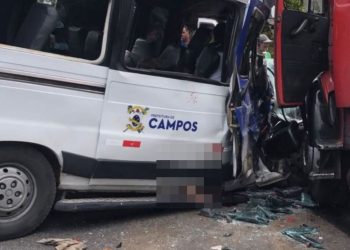Morre idosa vítima de grave acidente entre van e caminhão na BR-101 em Campos