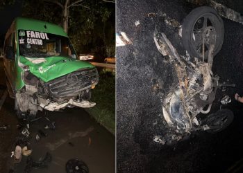 Casal fica em estado grave após acidente envolvendo moto e van na Baixada Campista