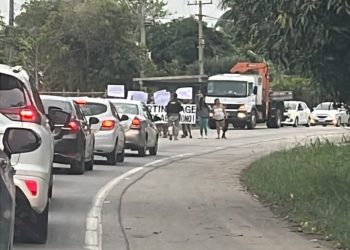 Moradores de Martins Lage realizam manifestação na BR-356 nesta manhã